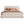 California King Size Upholstered Bed with Boucle Fabric and Curved Headboard