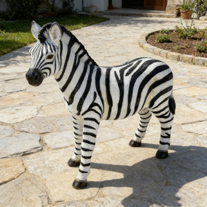 18.31" H x 19.49" L Simulated Zebra Garden Statue