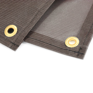 Camco 10 Foot Front Sun Block Panel Awning Screen for RV Camper Shade, Brown