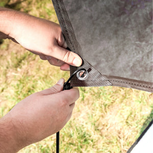 Camco 10 Foot Front Sun Block Panel Awning Screen for RV Camper Shade, Brown