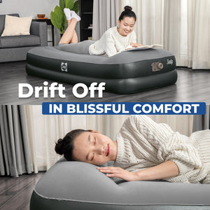 Sealy Tritech Twin Sized 16" Air Mattress Bed 2 Person w/Built-In AC Pump & Bag