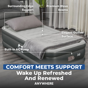 Sealy Tritech Twin 18" Air Mattress Bed 2 Person with Built-In AC Pump, 2 Pack