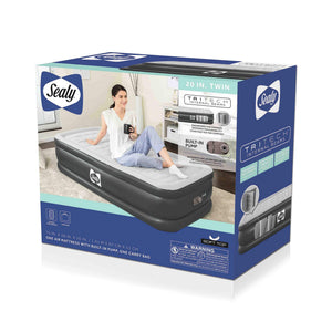 Sealy Tritech Twin Sized 20" Air Mattress Bed 2 Person w/ Built-In AC Pump & Bag