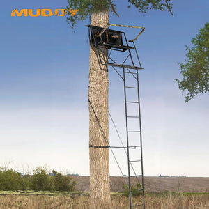 Muddy The Skybox Deluxe 20' Hunting Ladderstand, Climbing Tree Stand w/Blind Kit