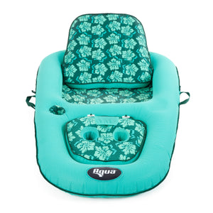 Aqua Leisure Campania 2 in 1 Convertible Water Lounger Pool Inflatable, Floral