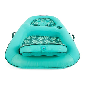 Aqua Leisure Campania 2 in 1 Water Lounger Pool Inflatable, Floral (4 Pack)