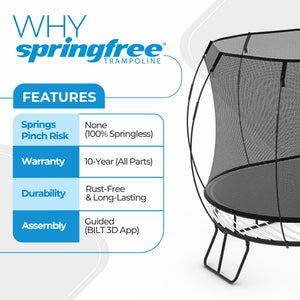 Springfree Trampoline Kids Outdoor Medium Oval 8 x 11' Trampoline with Enclosure