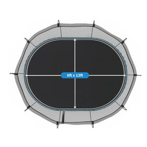 Springfree Trampoline Kids Oval 8 x 13 Ft Trampoline & FlexrHoop Basketball Game