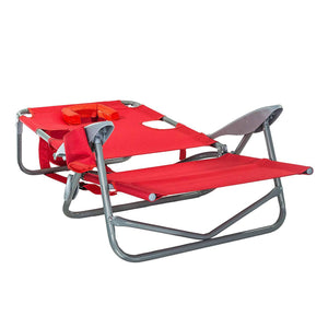 Ostrich The Heavy-Duty Backpacker Portable Reclining Beach Camping Chair, Red