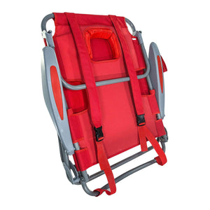 Ostrich The Heavy-Duty Backpacker Portable Reclining Beach Camping Chair, Red