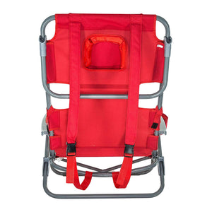 Ostrich The Heavy-Duty Backpacker Portable Reclining Beach Camping Chair, Red