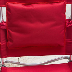 Ostrich The Deluxe 3N1 Lightweight Outdoor Beach Lounge Chair w/ Footrest, Red