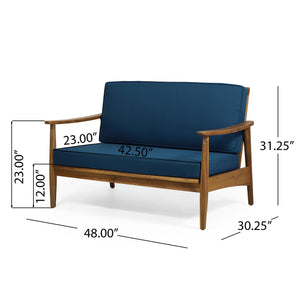 Willowbrook Teak Brown 4-Piece Wood Outdoor Patio Conversation Seating Set