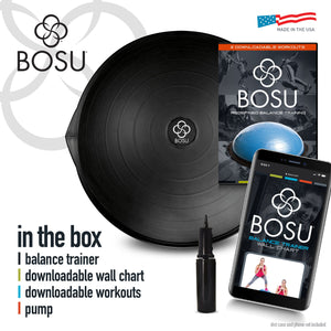 BOSU 26 Inch Yoga Sports Pro Balance Trainer Exercise Equipment, Black