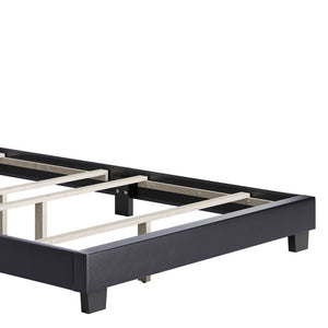 Boyd Sleep Brussels Faux Leather King Platform Bed Frame and Headboard, Black - TRAPSKI