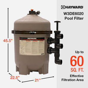 Hayward W3DE6020 ProGrid 60 Square Foot High Capacity In Ground DE Pool Filter