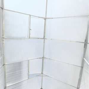Polycarbonate house, Heavy Duty Outdoor Aluminum Walk-In House Kit With Rain Gutter, Vent And Door For Backyard Garden