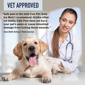 Safe Paw Pet Safe Ice Melt, 100% Salt and Chloride free with Traction Agent, Non-Toxic, Fast Acting, Lasts 3X Longer – 35 Lbs - TRAPSKI