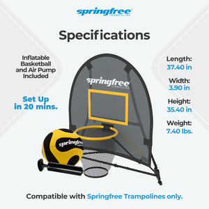 Springfree Trampoline Outdoor Jumping Basketball Game FlexrHoop Accessory, Black