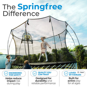 Springfree Trampoline FlexrStep V2 Step Ladder, Adjustable Trampoline Accessory with Child Safety Lock