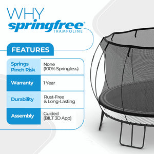 Springfree Trampoline FlexrStep V2 Step Ladder, Adjustable Trampoline Accessory with Child Safety Lock