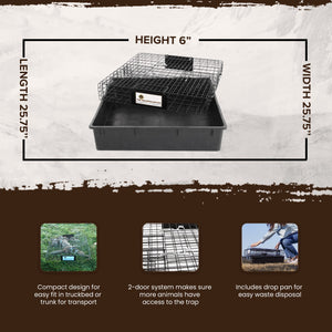 Rugged Ranch SQR Squirrelinator Live Squirrel Metal 2 Door Trap w/ Waste Pan