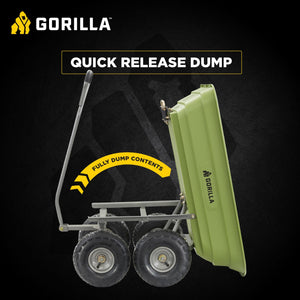Gorilla Carts Heavy Duty Poly Yard Dump Cart, Lawn & Garden Wagon, 600 Lb, Green