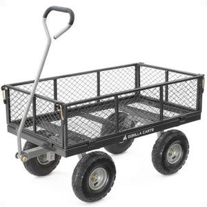 Gorilla Carts Steel Utility Cart Garden Beach Wagon, 800 Pound Capacity, Gray