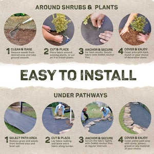 DeWitt 4 x 50 Feet Select Plus Polypropylene Landscape Fabric Home Weed Barrier