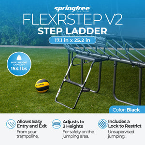 Springfree Outdoor 8 x 13 Ft Trampoline, Enclosure, Hoop Game, and Step Ladder