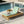 Teak Finish Acacia Wood Chaise Lounge with Leaf Coconut Cushion