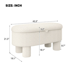 Storage Ottoman Upholstered Bench With Lift-Top Storage