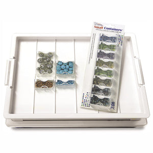 Bead Storage Solutions Craft Organizer w/ Lid and Small 8 Pc Containers (6 Pack)