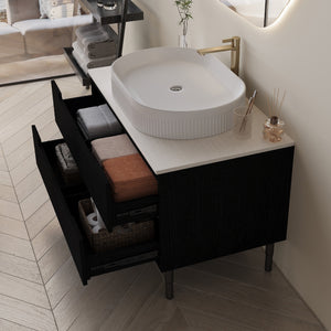 36 Inch Bathroom Vanity with Ceramic Integrated Sink & Soft-Close Drawers