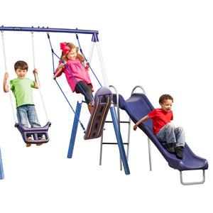 XDP Recreation Surf N Swing 5 Station Outdoor Swing and Play Set with Slide