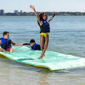 Aqua Lily Pad 12 Foot Original Water Playground Floating Foam Island, Yellow