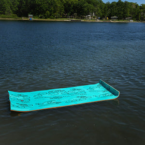 Aqua Lily Pad 14 Ft Maui Water Playground Floating Foam Island Mat, Orange/Teal