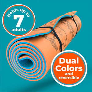Aqua Lily Pad 14 Ft Maui Water Playground Floating Foam Island Mat, Orange/Teal