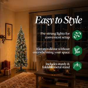 Home Heritage Stanley 5' Pine Artificial Christmas Tree, PreLit 150 White Lights
