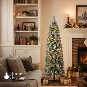 Home Heritage Stanley 5' Pine Artificial Christmas Tree, PreLit 150 White Lights