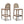 Arlin Upholstered Stool with Curved Back and Footrest - Set of 2