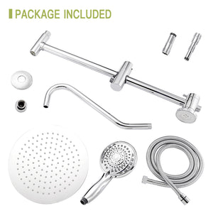Shower System With 5 Function Rain Hand Shower And Slide Bar Combo