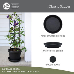 The HC Companies 16.3 Inch Plastic Planter Saucer for Classic Pots, Chocolate