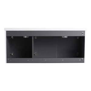 Contemporary Wall Mounted Bathroom Vanity With Resin Double Sink