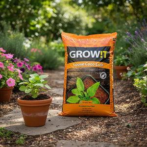 Hydrofarm GROW!T Coco Coconut Coir Fiber Garden Loose Growing Medium, 1.5 Cu Ft - TRAPSKI