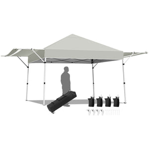 17 Feet x 10 Feet Foldable Pop Up Canopy with Adjustable Instant Sun Shelter