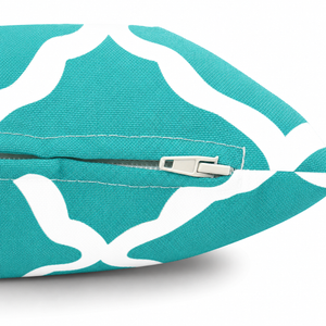 2 Pack Outdoor Pillow Covers in Aqua Moroccan