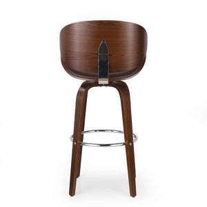 Lumos Mid Century Modern Upholstered Swivel Barstool