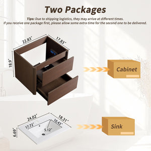 Wall Mounted Floating Bathroom Vanity With Sink And Cabinet
