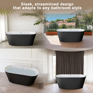 Glossy Freestanding Bathtub With Toe Tap Drain